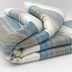 SOFT & WARM STRIPED ALPACA LLAMA WOOL BLANKET THROW 95″x65″ QUEEN BED SOFA COUCH