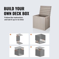 31gal multi-use waterproof deck box 22.09×17.09×20.87in 170lb capacity grey