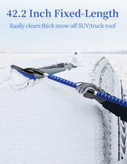 42.2in Snow Brush Ice Scraper Car Windshield Foam Grip Blue