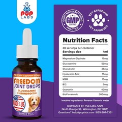 Freedom Joint Drops for Dogs with Hyaluronic Acid, MSM, Glucosamine, & Chondroit