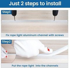 20Pcs 3.3FT/1M Aluminum Track Channel for Mounting 6mm*12mm LED Neon Rope Lights
