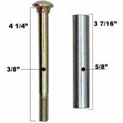 2Pk Deck Wheel Hardware kit for Grasshopper 247310 942137 0.375 in x 4.25 in