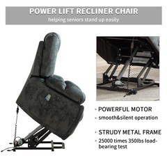 EBELLO Large Power Lift Recliner Chair with Massage, Heat, and USB for Elderly