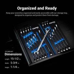 Capri Tools 120-Tooth Ultra-Smooth Reversible Ratcheting Wrenches Set, SAE