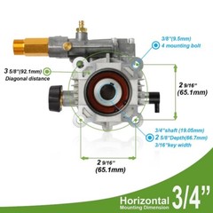 YAMATIC 3/4″ Shaft Horizontal Pressure Washer Pump 3400 PSI 2.5GPM Replaced Pump