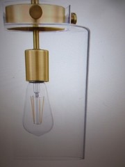 Hampton Bay Mullins 6.75 in 1-Light Honey Gold Mini Pendant Hanging Light