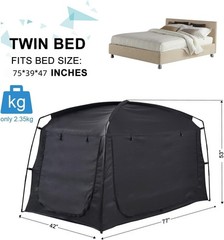 Privacy Blackout Tent for Adults Kids Sunproof Portable Bed Canopy Mesh Windows