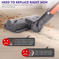 Ball Wheel+Vacuum Head Connector for Dyson V10 V11 V15 High Torque Cleaner Head