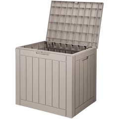 31gal multi-use waterproof deck box 22.09×17.09×20.87in 170lb capacity grey