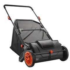VEVOR Lawn Sweeper Push Leaf Grass Collector 21″ 3.5 Cu. Ft. Capacity Adjustable