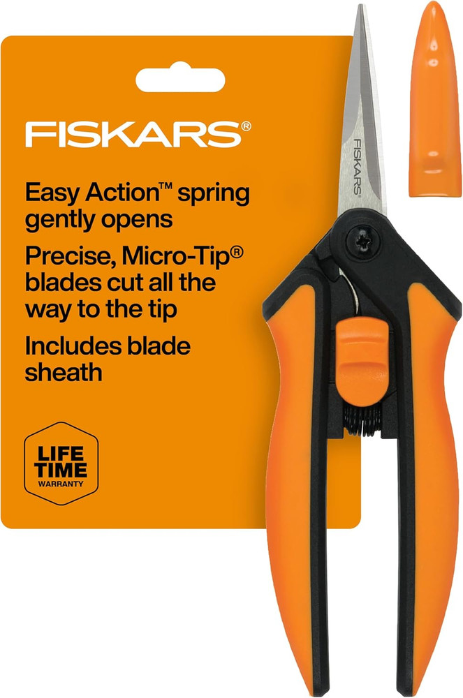 Fiskars 6″ Pruning Scissors for Flower Stems, Herbs, Buds, and Small Plants, Gar