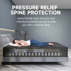 12″14″ Mattress in A Box Hybrid InnerSpring Twin Full Queen King Size Cool Black
