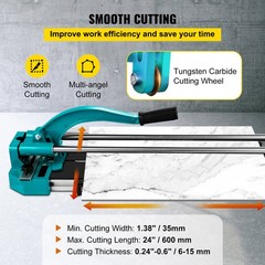 VEVOR 24″ Manual Tile Cutter 600mm Double Track Ceramic Floor Tile Cutter