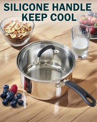 Professional Double Boiler Saucepan 2-Quart, 18/10 Stainless Steel Steam Melt…
