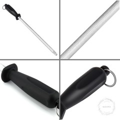 Honing Steel Knife Sharpening Rod 12 inches Premium Carbon Steel Knife Sharpener
