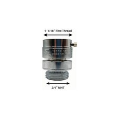 Arrowhead Brass 1-1/16 in. Fine Thread Inlet x 3/4 in. MHT Outlet Chrome Vacuum