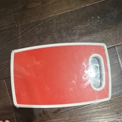 Meijer Hockeytown Red Rectangle Plastic Cutting Board With Handles