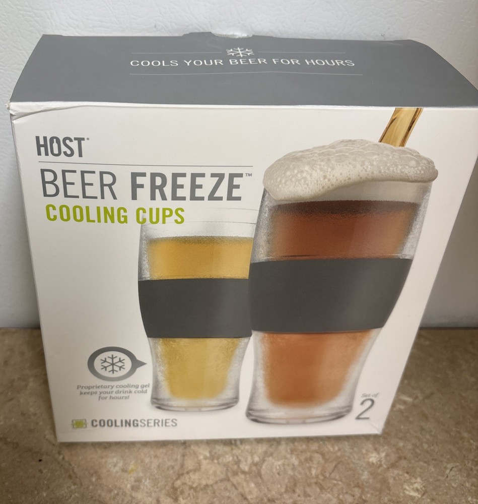Host Beer Freeze Cooling Cups, 16oz Frozen Mugs, Freezable,Perfect Gift Idea New