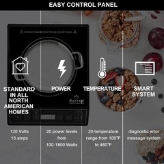 1800W Portable Induction Cooktop Countertop Burner, Black 9100MC/