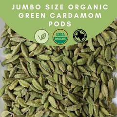 Organic Jumbo Green Cardamom Pods – Whole Elaichi Spices for Cooking and Baking