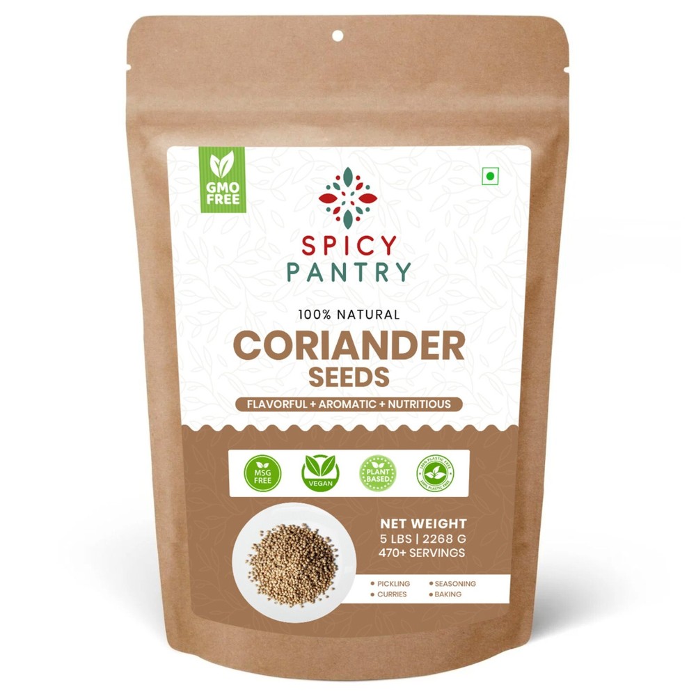 Coriander Seeds Whole – 100% Natural Spice for Cooking & Seasoning – 5 LBS