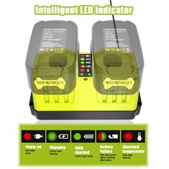 2 Pack 18V 8.0Ah Battery & Dual Charger Kit for Ryobi 18 Volt One+ Batteries