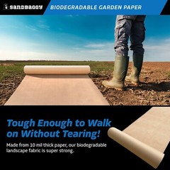 Sandbaggy Biodegradable Landscape Fabric – Garden Paper For Weeds – Made in USA