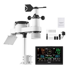 Uimoso 7-in-1 Wireless Weather Station 7.5” Display and Indoor-Outdoor Sensor