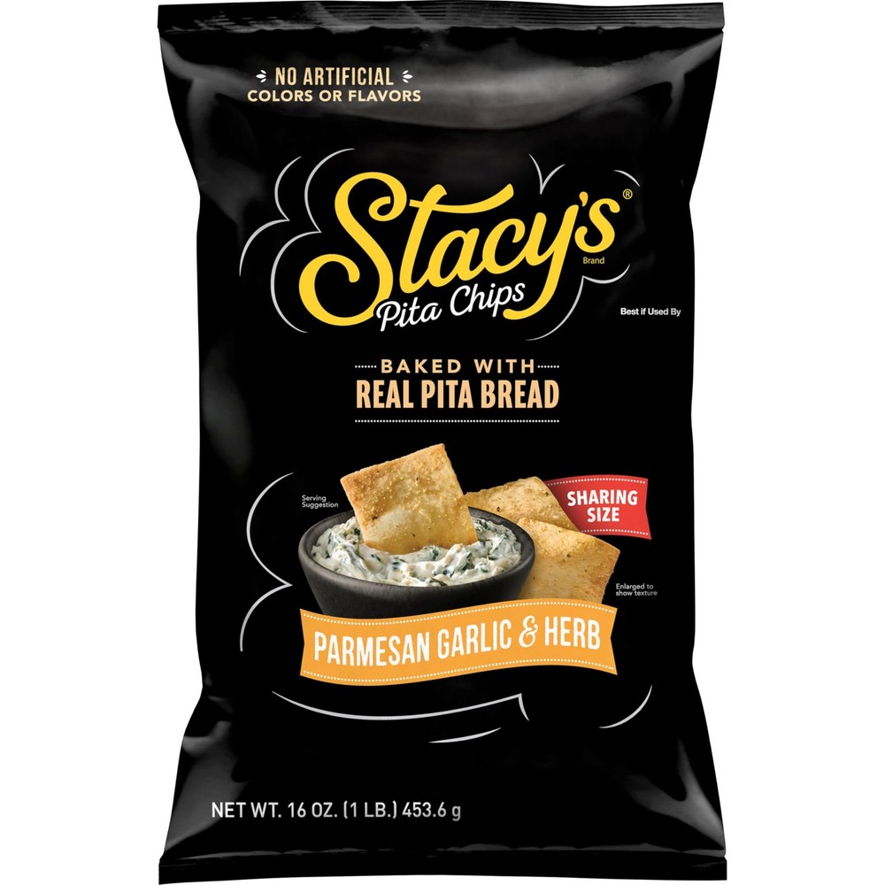 Stacy’s Pita Chips, Parmesan Garlic & Herb, No 16 Ounce (Pack of 1)