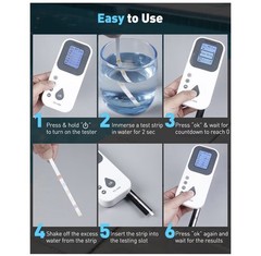 Pawfly 7 in 1 Digital Water Testing Kit, 50 Strips Hot Tub Test Kit Digital Pool