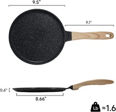 Crepe Pan Nonstick, 9.5 Inch Comales Para Tortillas Griddle Pan for Stove Top…