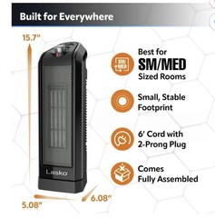 Lasko Digital Ceramic Tower Heater with Remote Control CT16670