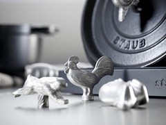40509-346-0 Rooster Lid Knob, Cast Iron, Silver