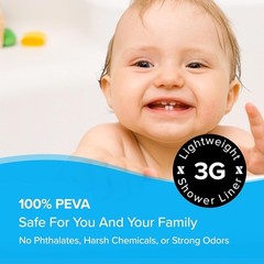 Clear Mildew Resistant Lightweight PEVA Shower Curtain Liner (70″ x 72″)