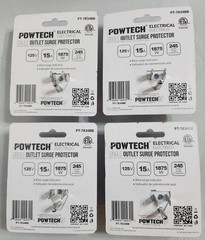 4-Pack Powtech Surge Protector Outlet Wall Plug Single Outlet Voltage Protection