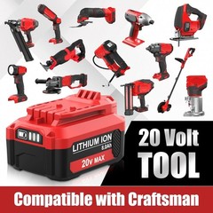 2PACK 20Volt For Craftsman V20 8.0Ah Li-ion Battery CMCB204 CMCB202 /Charger