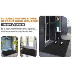 Commercial Entrance Door Mat Heavy Duty Floor Mats Industrial Non Slip Rug Black