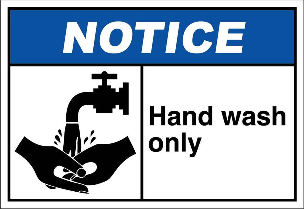 Hand Wash Only Notice OSHA / ANSI LABEL DECAL STICKER