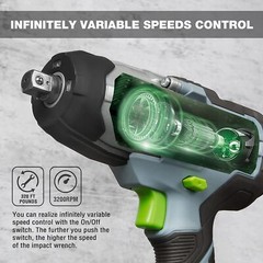 WORKPRO 20V Cordless Impact Wrench 1/2-inch 320 Ft Pounds Max Torque Belt Clip