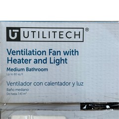 Utilitech Heater 1.5-Sone 80-CFM White Lighted Bathroom Fan/Heater #0498842