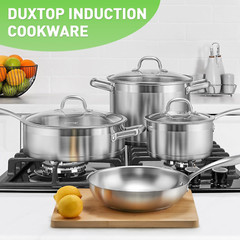 17PC Professional Stainless Steel Induction Cookware Set with Impact-Bonded Tech