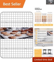 Stainless Steel Cooling Rack – Fits Quarter Sheet Pans Effortlessly