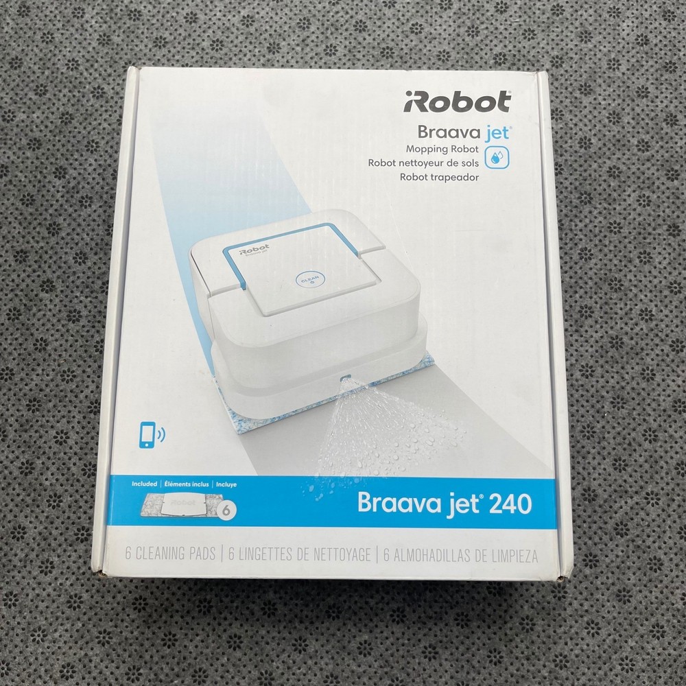 iRobot Braava jet 240 Mopping Robot New Sealed White B240020 Smart Floor Cleaner