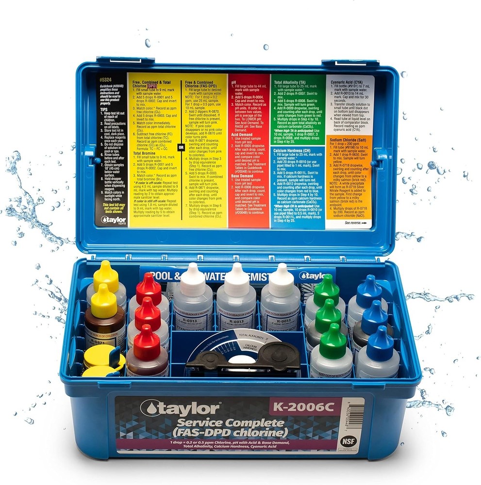 Taylor K-2006C Service Complete FAS-DPD Chlorine/Brom Pool Test Kit High Range