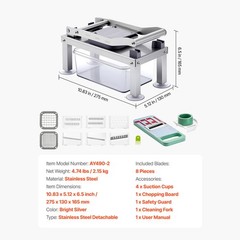 Vegetable Chopper Mandoline Slicer All-in-1 Food Veggie Cutter 8 Blades