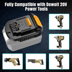 DM18M Adapter,USB and Type C Fast Charging Adapter for Dewalt 20V & for Milwauke