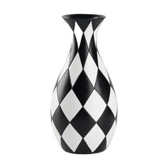 Modern Black and White Checkered Flower Vase – Stylish Decorative Vase | Table