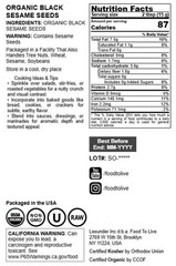 Organic Black Sesame Seeds — Raw, Unhulled, Non-GMO, Kosher — by Food to Live