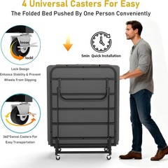 Portable 31″ 38″ Rollaway Bed Folding Bed with Foam Mattress for Adults & Guest