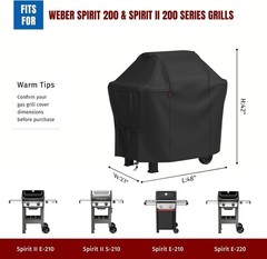 48″ Grill Cover for Weber Spirit II E-210 S-210 E-220 & Spirit E-215 E-225